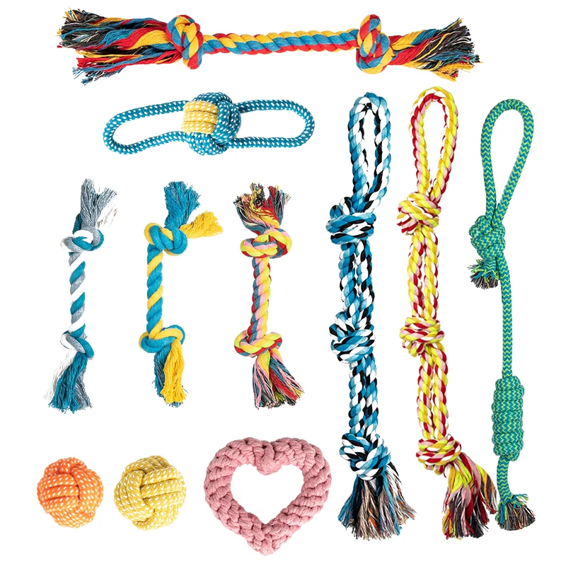 Rope Ball for Large and Small Dogs, Resistant Soft Cotton, Toothbrush, Bite Resistant, Chew, Interactive Dog Toys, Dog Accessori-animated-img