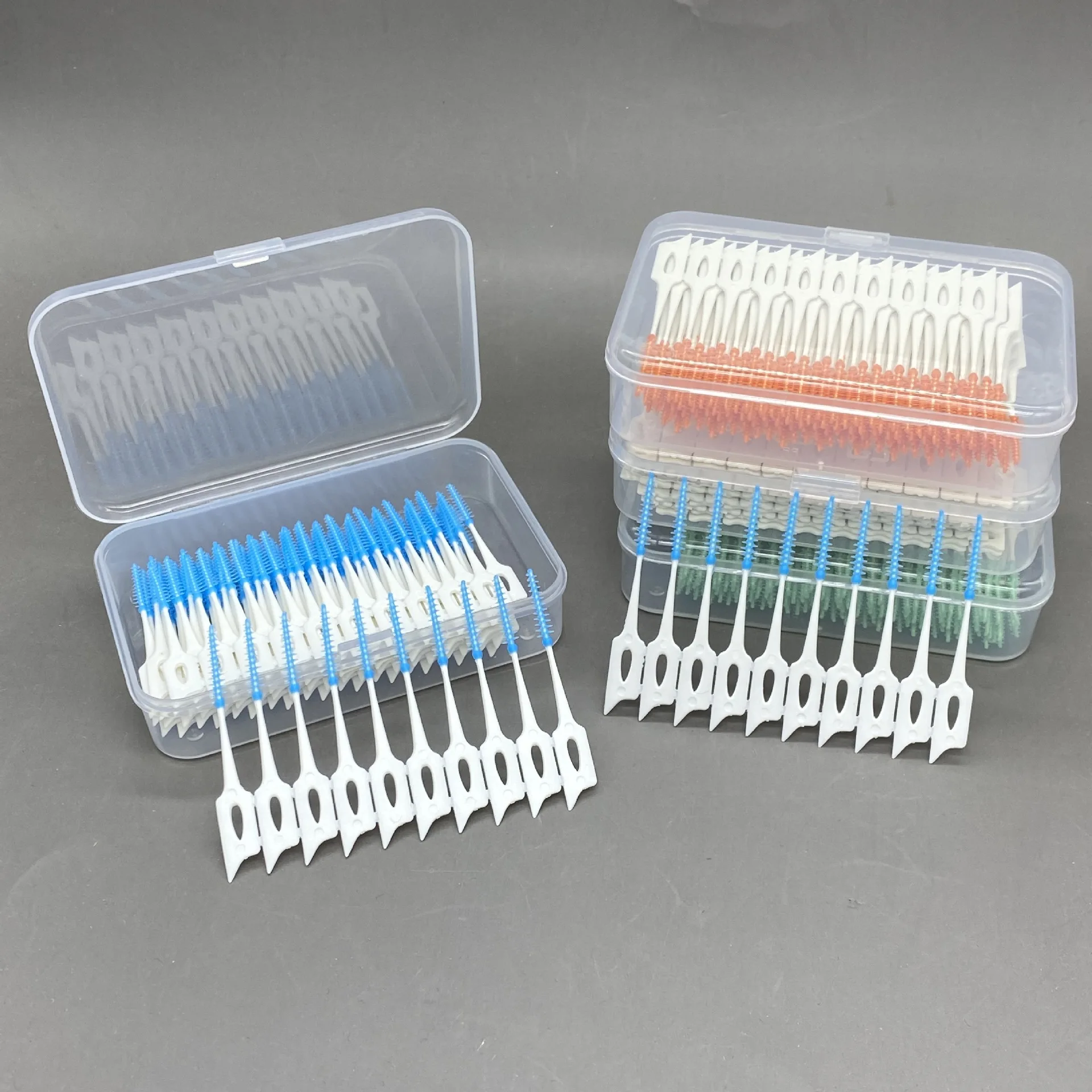 20/40pcs Interdental Silicone Brushes Dental Toothpicks Brush Between Teeth With Thread Oral Cleaning Tools-animated-img