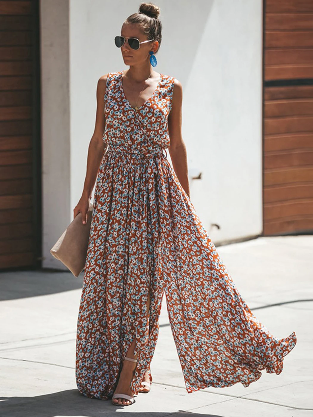 bohemian floral print dress