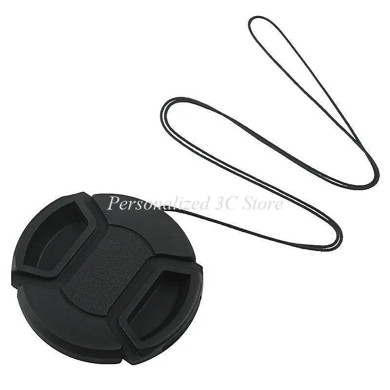 37 43 46 49 52 55 58 62 67 72 77 82mm Center Pinch Snap-On Cap Cover Lens Cap for Canon/nikon Lens Cover with Anti-Lost Rope