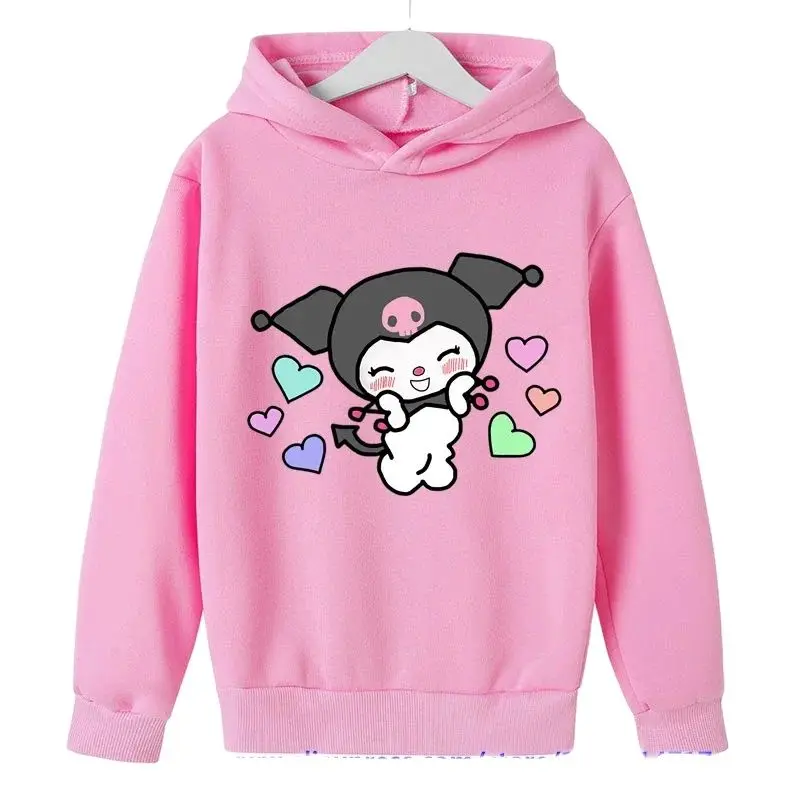 Hello Kitty Kuromi 3-14 years old children's street fashion boys and girls sweatshirts children's outdoor sports pullovers-animated-img