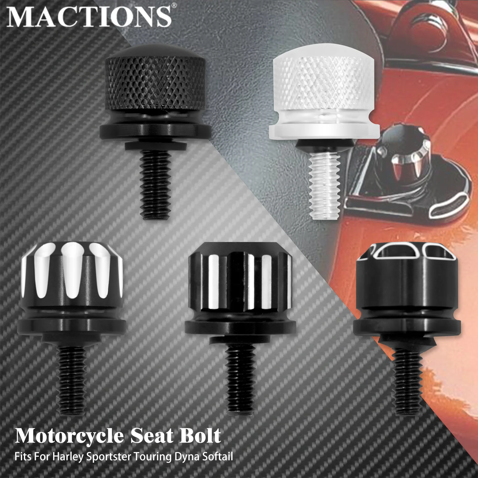 Motorcycle Rear Seat Bolt Fender Bolt Screw 1/4"-20 Thread Chrome For Harley Sportster Dyna Softail Street Glide 1996-2015 XL FL-animated-img