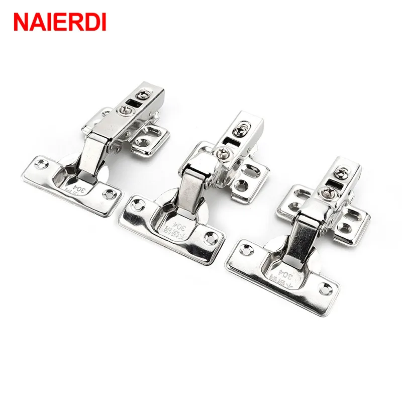 NAIERDI F Series Rustless Iron Hydraulic Hinge Iron Core Damper Buffer Cabinet  Hinges Cupboard Door Hinges Soft Close Hardware