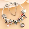 New 925 Sterling Silver Mickey Minnie Vinnie Charm of ley 925 Chain Beaded Fit Original Pandora Bracelet DIY Ladies Jewelry preview-2