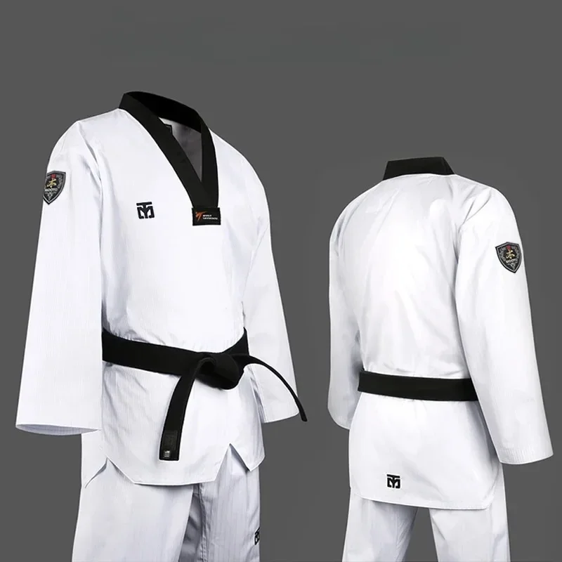 New arrival Basic taekwondo suit children boys and girls college beginner training suit Black collar designs-animated-img