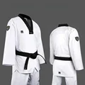 New arrival Basic taekwondo suit children boys and girls college beginner training suit Black collar designs