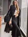 Women Black Knitted Skirt Slim High Waist Mermaid Elegant Retro Party Fashion Evening Classy Femme Jupes C-067 preview-2