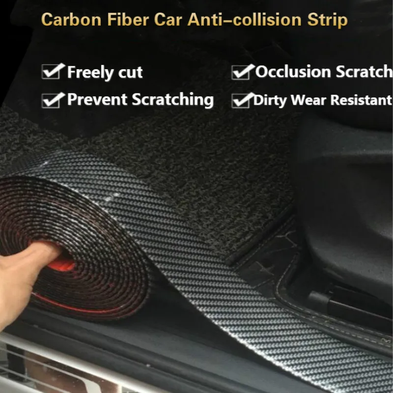 Carbon Fiber Car Door Sill Sticker Scratch Proof Moulding Strip Car Sticker  Protector Door Edge Protective Black 3/5/7/10cm Wide - AliExpress