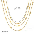 EILIECK New Fashion Stainless Steel Metal Multi-layer Stacking Chain Necklace Bracelet For Women Fashion Waterproof Jewelry Set preview-2