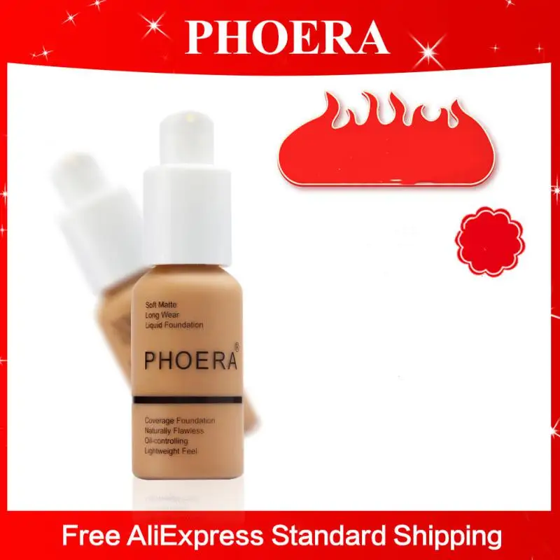 PHOERA 2PCS/Lot Face Foundation Cream Face Oil-control Make Up Base Hot Deals Matte Base Makeup Liquid Cosmetics 30ML TSLM1-animated-img