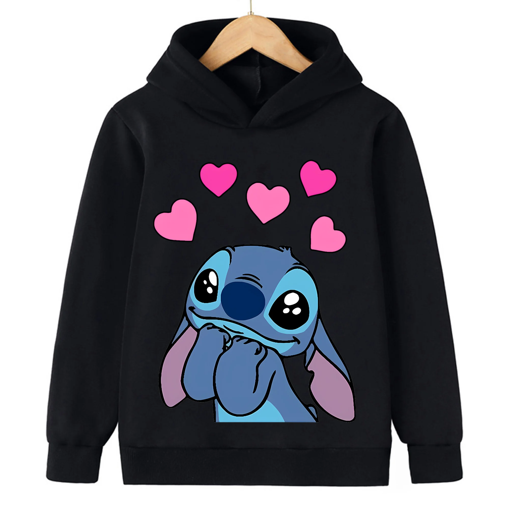 Girls Clothes Stitch Hoodies Sweatshirts Children's Clothing Sets Child Girl Tops + Pants 2 Pcs Suits Kids Boys Tracksuits Set-animated-img