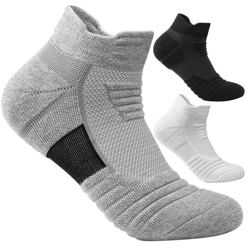 3 Pairs Breathable Mesh Athletic Terry Socks Cushioned Moisture-managing and Durable Reduces Foot for Running Hiking & Sports