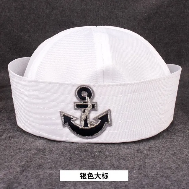 Sailors Ship Boat Captain Blue White Military Hat Adult Kids Navy Marine Cap Anchor Sea Boating Nautical Party Cosplay Outfit