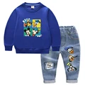 Fashion Baby Boys Cotton Clothing Sets Kids Cartoon Mickey Mouse Long Sleeve Tops + Jeans Pants 2Pcs for Children Tracksuits preview-1