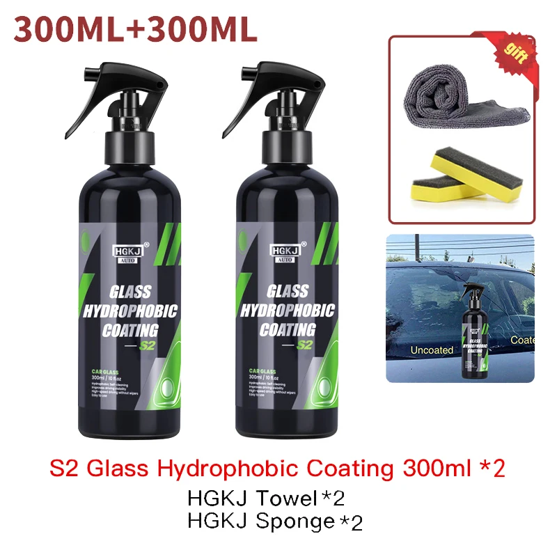 Water Repellent Spray HGKJ 2 Anti Rain Coating For Car Glass Hydrophobic  Anti-rain Liquid Windshield Mirror Mask Auto Chemical
