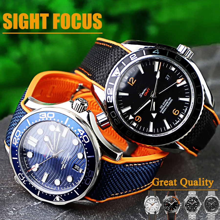 20mm 22mm Nylon Rubber Watch Band 