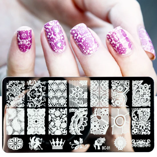 Snake Leopard Nail Stamping Plates English Letter Love Heart Leaves Flowers  Design Printing Plates Nails Art Stencil Stamp Tools