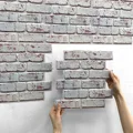 Faux Brick Wall Panel Peel and Stick 3D Tile Sticker Self-Adhesive Kitchen Tile Backsplash Bathroom Wall Sticker Waterproof