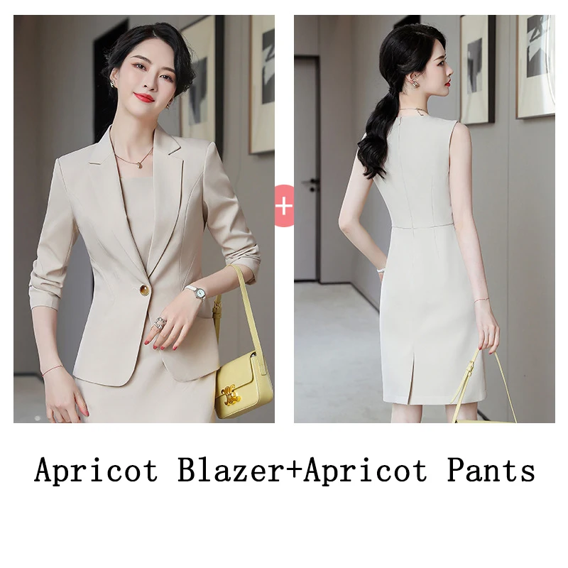 Elegant Blazer Dress Suits Women Business Work Uniform Office Lady