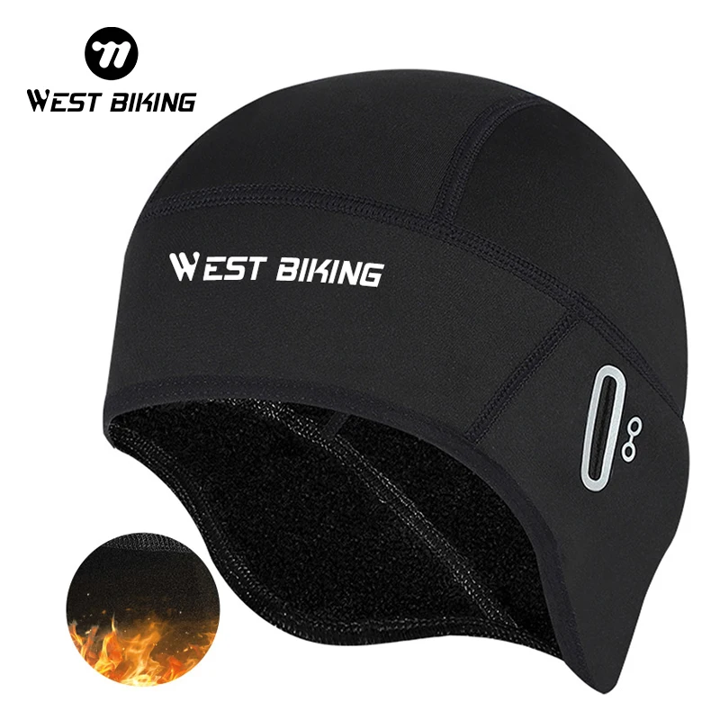 WEST BIKING Winter Cycling Cap Windproof Fleece Warm Sports Skull Cap Helmet Liner Running Skiing Bicycle Motocycle Cycling Hat-animated-img