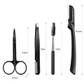 Black Eyebrow Trimming Scissors Stainless Steel Tweezers Eyebrow Scraping Eyebrow Comb Razor Eyebrow Clip Makeup Tools Sets preview-3