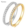 Full Small CZ Zircon Channel Setting Stainless Steel Engagement Rings for Women