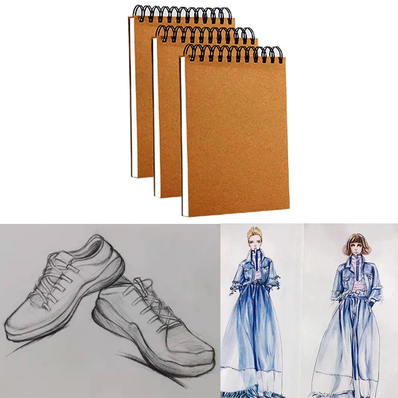Womens Mini Sketch Book Professional Fashion Design Body Templates 20  Sheets Paper