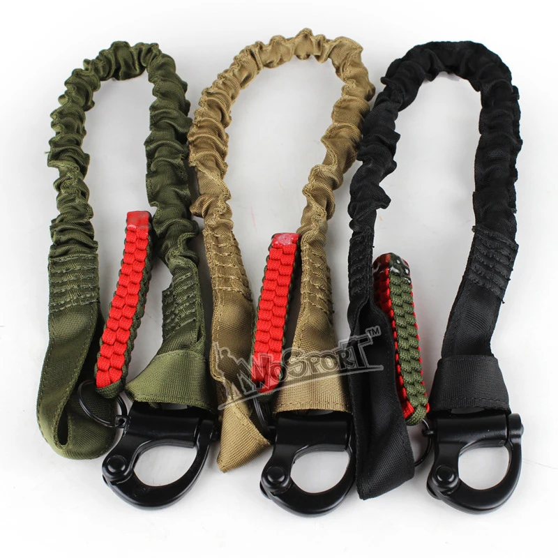 Tactical Military Quick Release Gun Sling Safety Lanyard Sling Airsoft Rifle Nylon Rope Bungee Strap Hunting Gun Accessories-animated-img