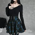 Preppy Style Mini Dress High-Waisted Slimming Plaid Floral Skirt Women's Fashionable Amazon WishPlaid Slimming High-Waisted Wide preview-4