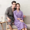 Solid Color Women Bathrobe Quick Drying Absorbent Hotel Bathrobe Microfiber Soft Couple Bathing Towel Waffle Pajamas Men Clothes