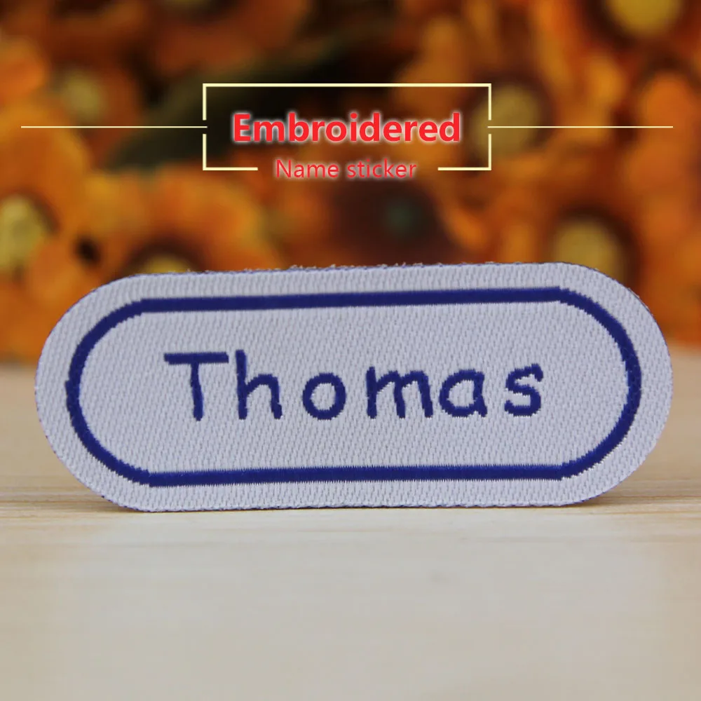 Multi Style Personalized Embroidery Name Sticker Clothes Label Decals  Washable Iron On Tags Children Uniform Stickers Custom