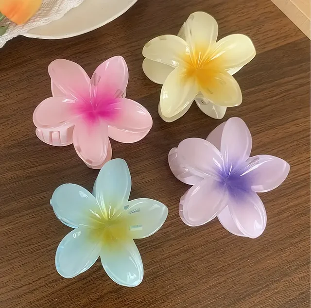 4PCS Fashion Women Flower Hair Clips Vacation Bohemia Egg Flower Hair Clips Barrettes Girls Large Hairpins Hair Accessories-animated-img