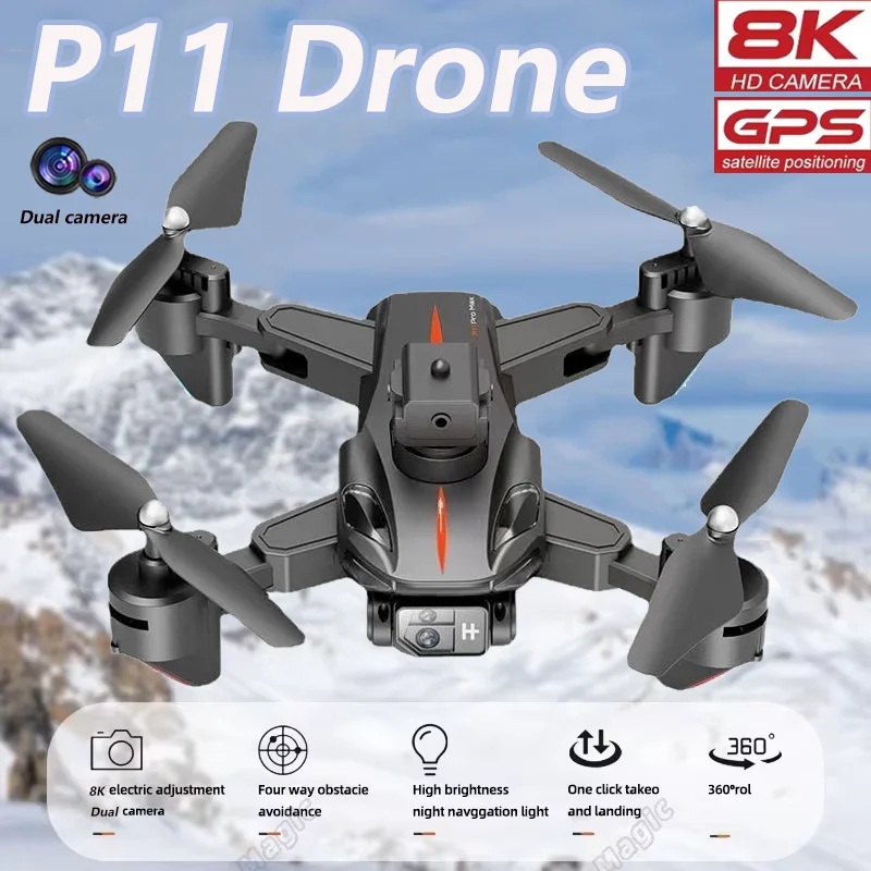 P11 Max Drone 8K GPS Professional 5G HD Aerial Photography Camera Omnidirectiona Obstacle Avoidance Remote-Controlled Helicopter-animated-img