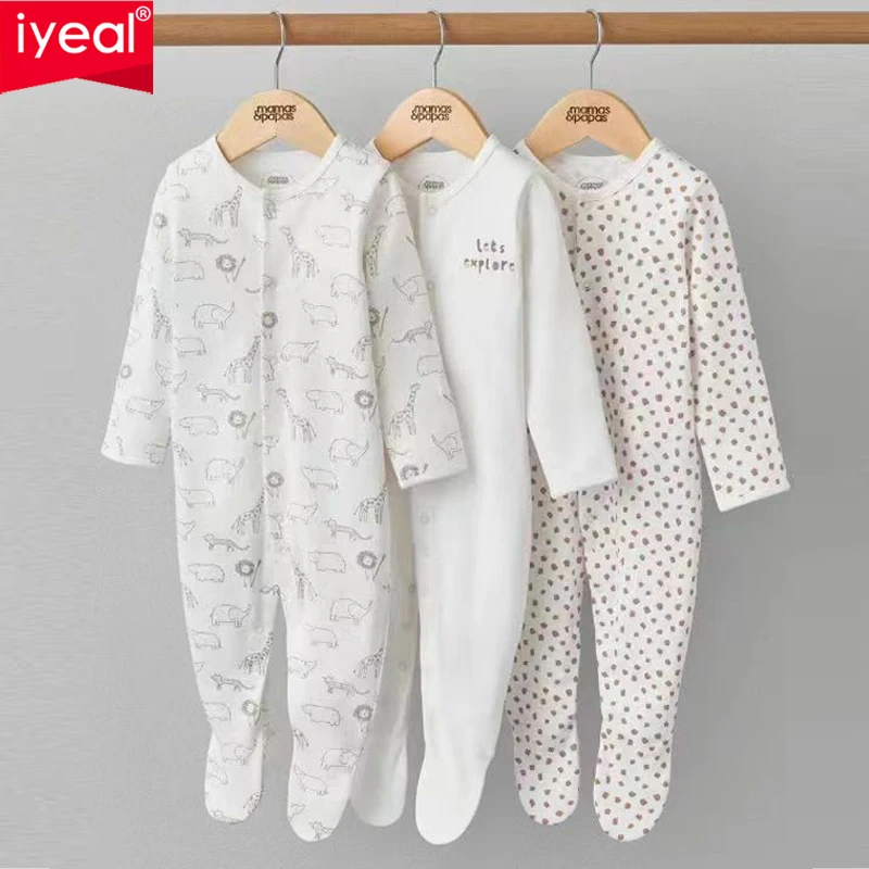 Babies Rompers 2024 Brand 100% Cotton Long Sleeve Baby Boys Girls Clothes Pajamas 3Pcs/Lot Newborn Clothing Infant Jumpsuits-animated-img
