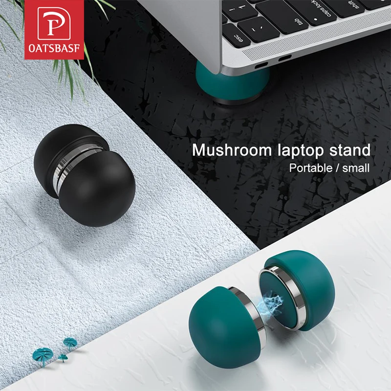 Oatsbasf Laptop Stand Notebook Accessories Laptop Mushroom Holder Foldable Mini Cooler Stand for Macbook Pro Air Support Bracket-animated-img