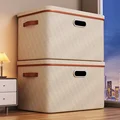 Foldable Fabric Storage Box Lid For Home Use Wardrobe Clothing Organizer Seasonal Storage Box Handy Bin preview-3
