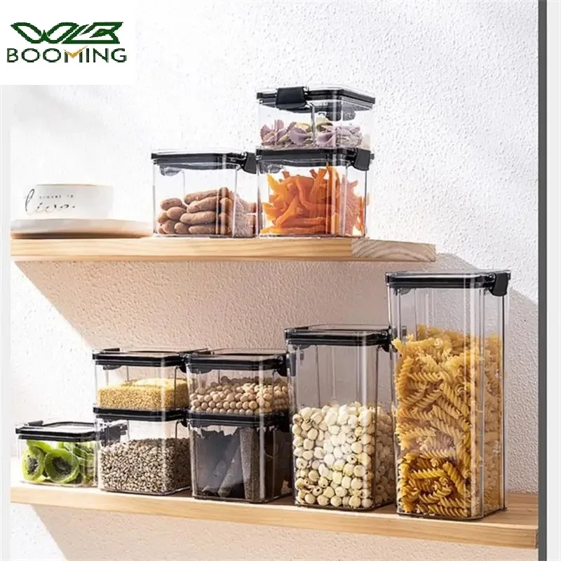 Sealed Can Kitchen Storage Box Transparent Food Can Freshness Preservation New Transparent Container Moisture Proof Storage Box-animated-img