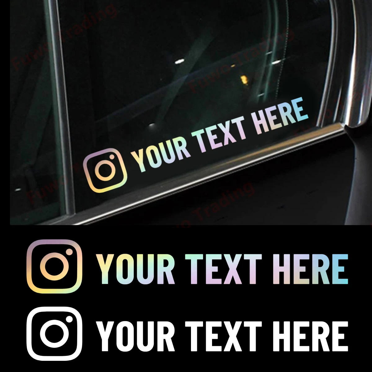 Custom Text Name Car Sticker For Instagram Facebook Twitter YouTube TK VK Vinyl Decal Window Door Motorcycle Bicycle Sticker-animated-img