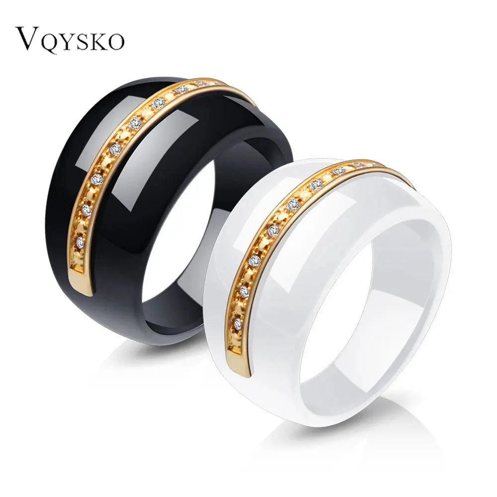 New Fashion Luxury Round Gem Stone Cubic Zirconia Ceramic Ring Statement Rings For Women Jewelry Bijoux-animated-img