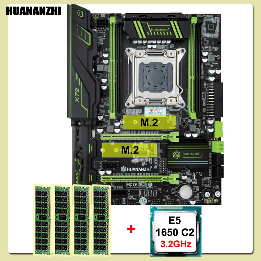 HUANANZHI Motherboard Combos On Sale X79 LGA2011 Socket CPU Intel Xeon E5 1650 3.2GHz Big Brand RAM 16G(4*4G) REG ECC PC Supply-animated-img