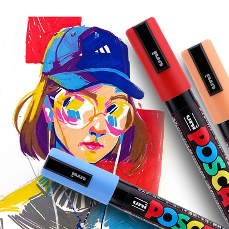 Uni Posca Full Set Acrylic Paint Markers Pens PC-1M PC-3M PC-5M 7