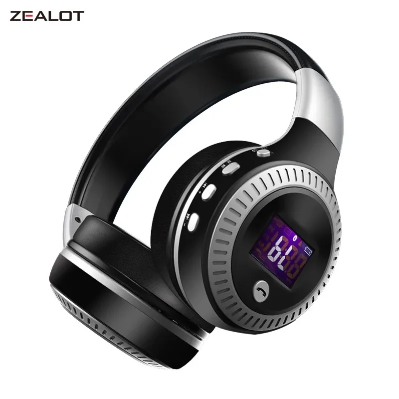 ZEALOT B19 Wireless Headphones with fm Radio Bluetooth Headset Stereo Earphone with Microphone for Computer Phone,Support TF,Aux-animated-img