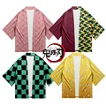 Cosplay  Kimetsu No Yaiba Tanjirou Nezuko Kimono Haori Yukata Coat Cloak Summer Casual Anime Streetwear Top preview-1