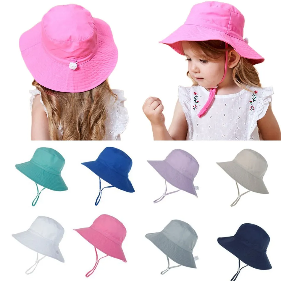 Newborn Baby Hats Boys Girls Panama Summer Kids Sun Hat Infant Beach Fisherman Bucket Hat Children Breathable Outdoor Hats-animated-img