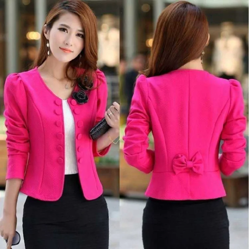 Elegant Business Lady Jacket New Women Full Sleeve Work Blazer Female  Casual Coat Six Color Available