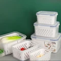 Refrigerator Storage Box Fridge Organizer Fresh Vegetable Fruit Boxes Drain Basket Storage Containers Pantry Kitchen Organizer