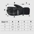 Durable Three Fingers Ski Gloves Women/Men Thickened Sheepskin Winter Gloves Windproof Waterproof Cycling Gloves preview-1