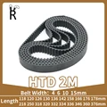 HTD 2M Timing Belt 2M Closed Loop Rubber Belt Width 4/6/10/15mm Length 118 120 126 130 136 142 158mm 2M Drive Toothed Belt HTD2M