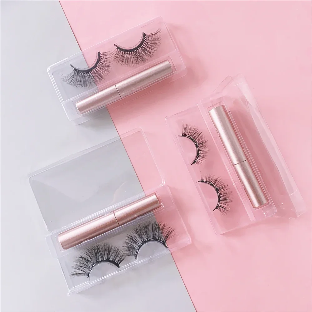 3D Magnetic Eyelashes Set Waterproof Lasting Naturally Magnetic Eyeliner Magnet Eyelashes Makeup Extension False Eyelashes Kit-animated-img