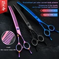 Color Professional JP440c 7 Inch High Quality Pet Dog Grooming Scissors Curved Thinning Shears Chunker Thinner Scissors